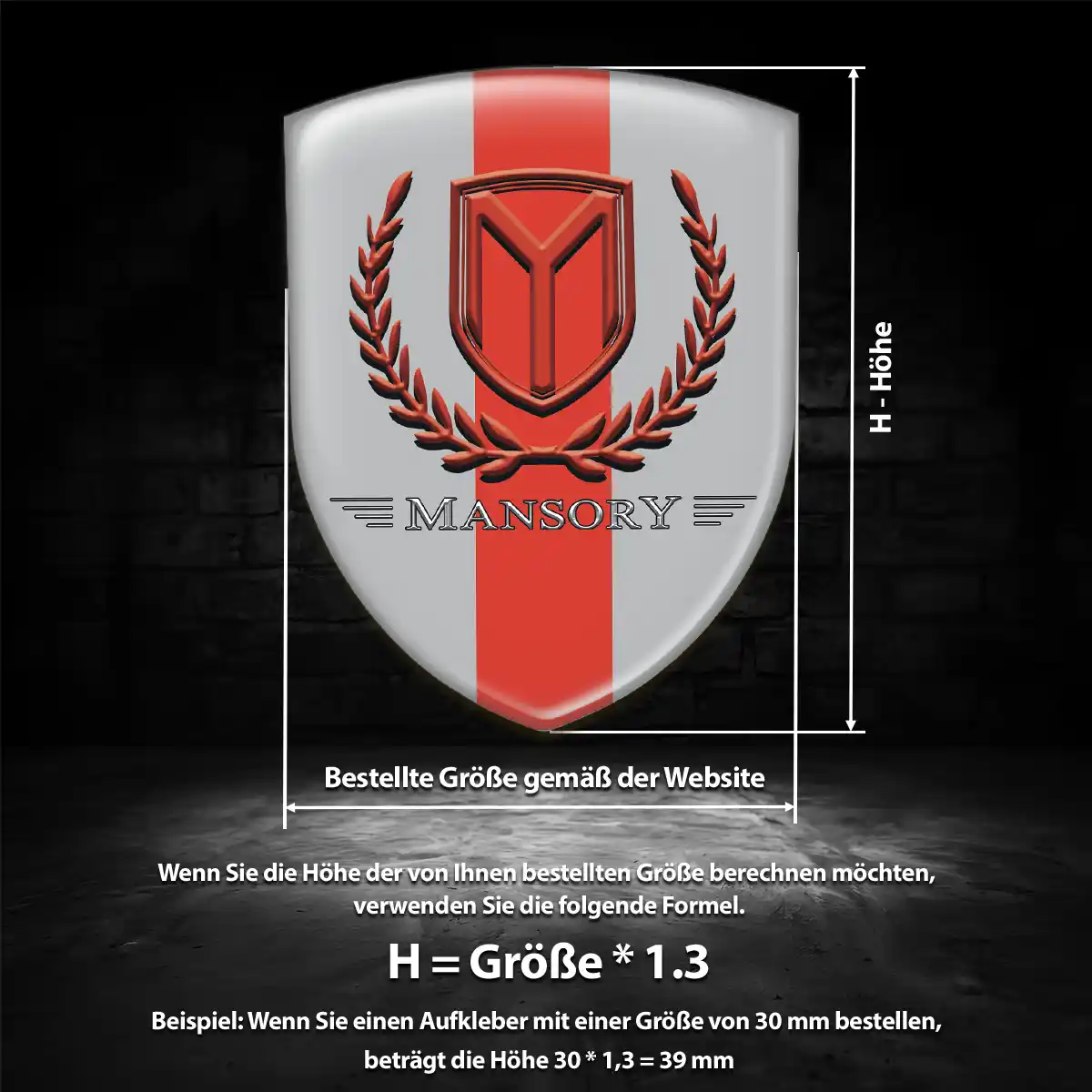 Mansory Silikon Aufkleber Wappen Auto Hochwertiges Harz