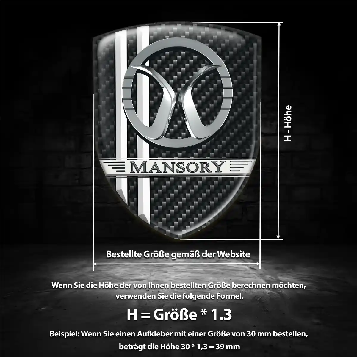 Mansory Silikon Aufkleber Wappen Auto Luxus-Edition