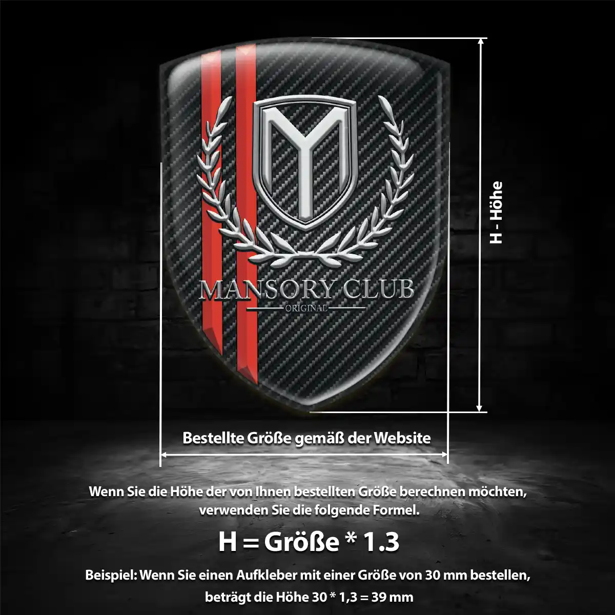 Mansory Silikon Aufkleber Wappen Auto Markenedition
