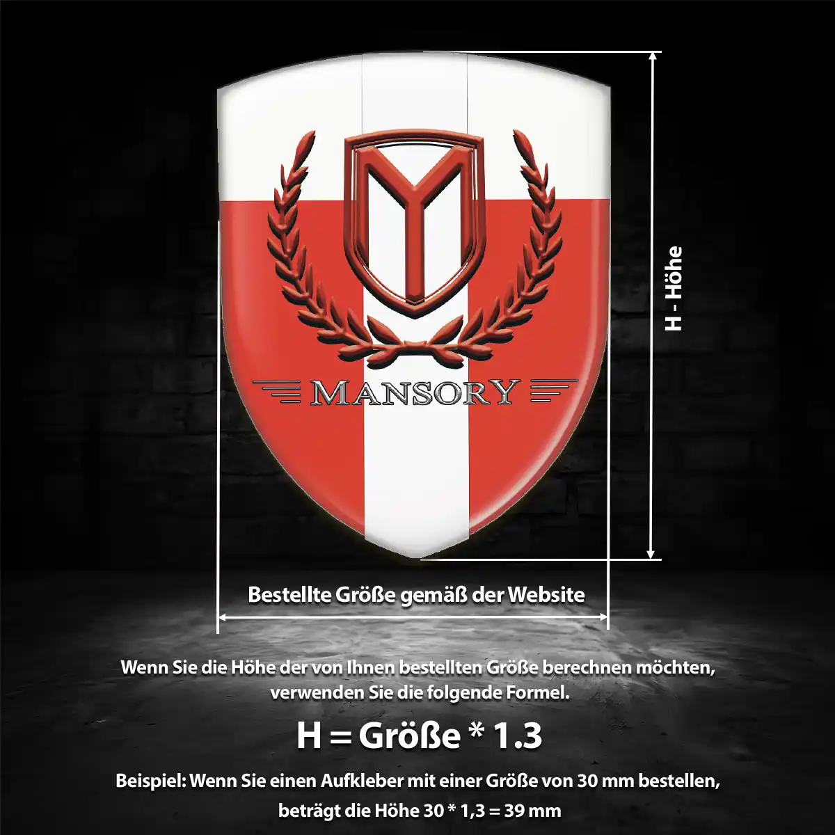 Mansory Silikon Aufkleber Wappen Edles Design