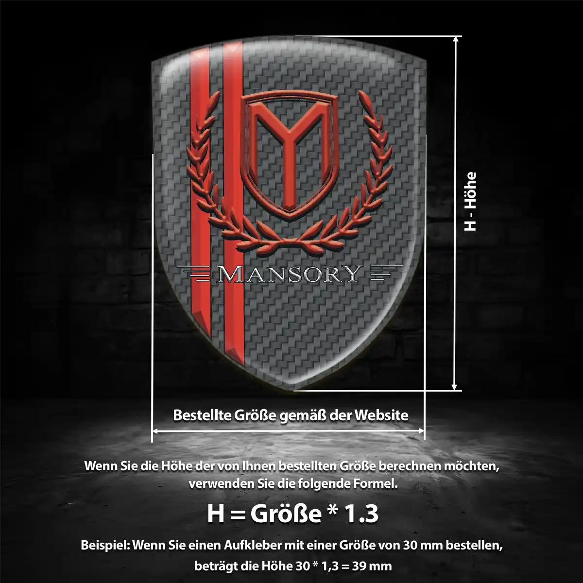 Mansory Silikon Aufkleber Wappen Exterieurdesign