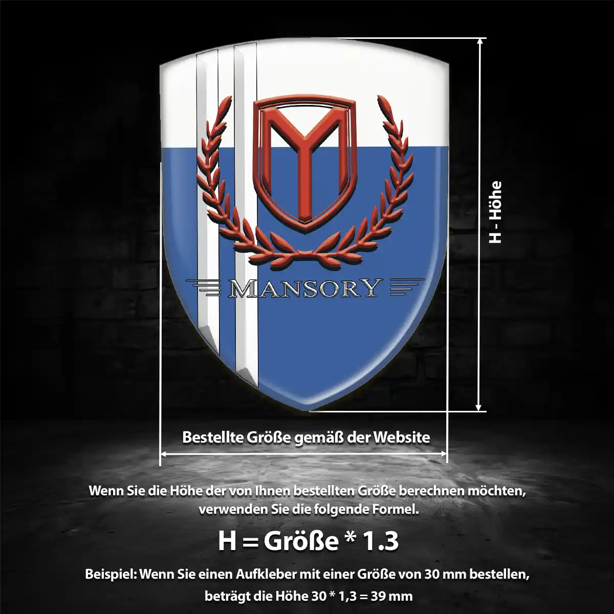 Mansory Silikon Aufkleber Wappen Hochwertiges Harz