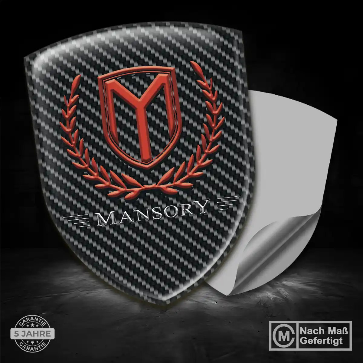 Mansory Silikon Aufkleber Wappen Interieurdesign