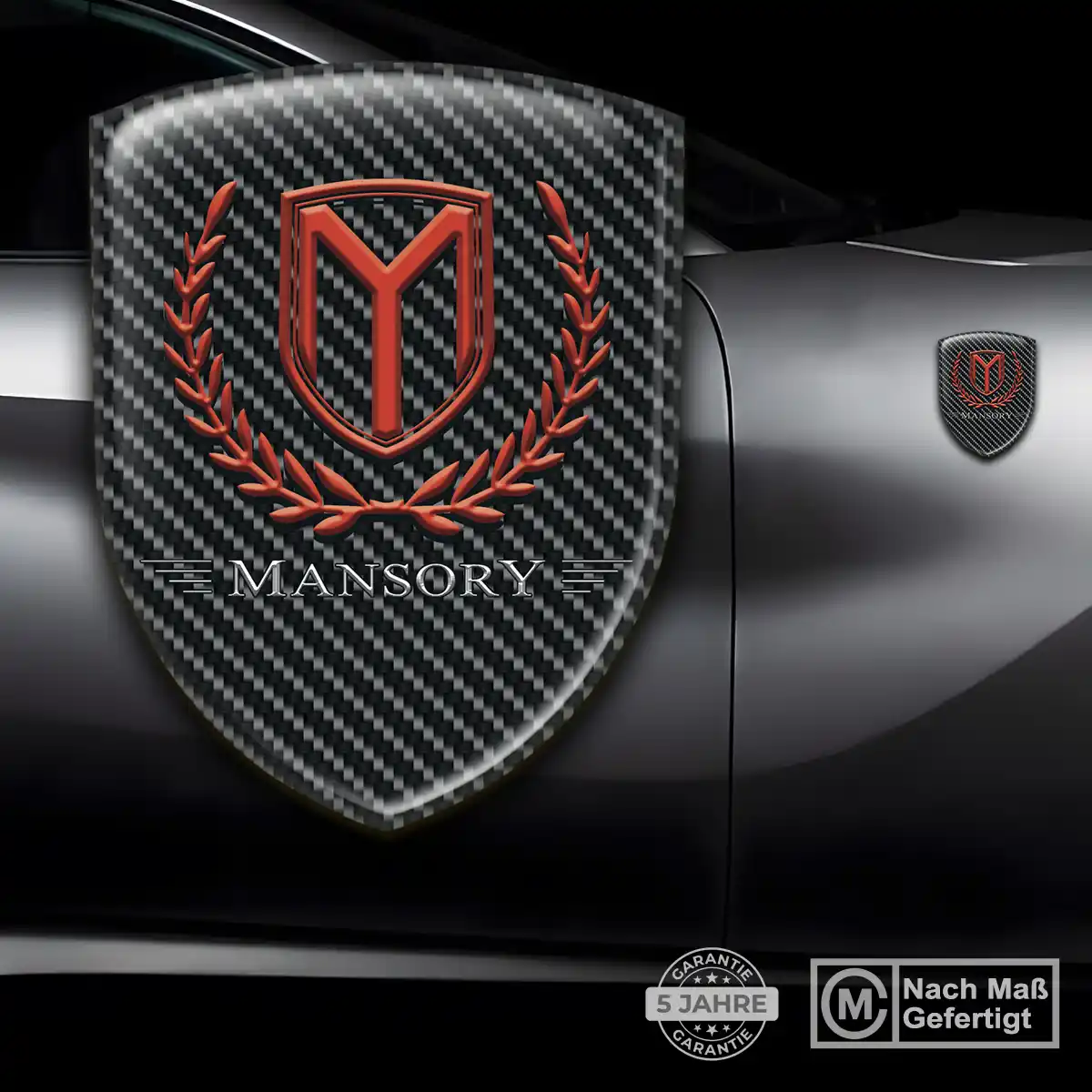 Mansory Silikon Aufkleber Wappen Interieurdesign