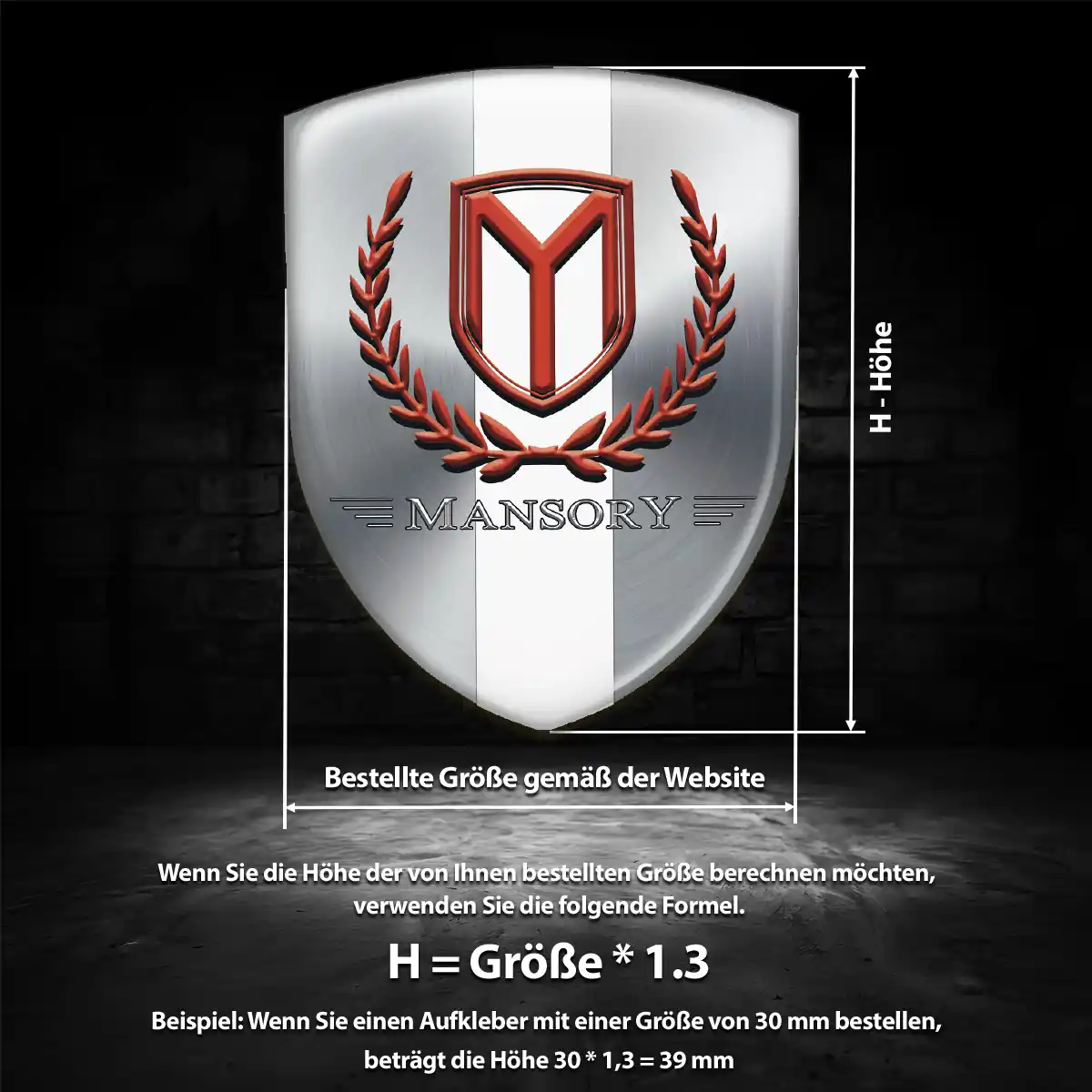 Mansory Silikon Aufkleber Wappen Limitierte Auflage