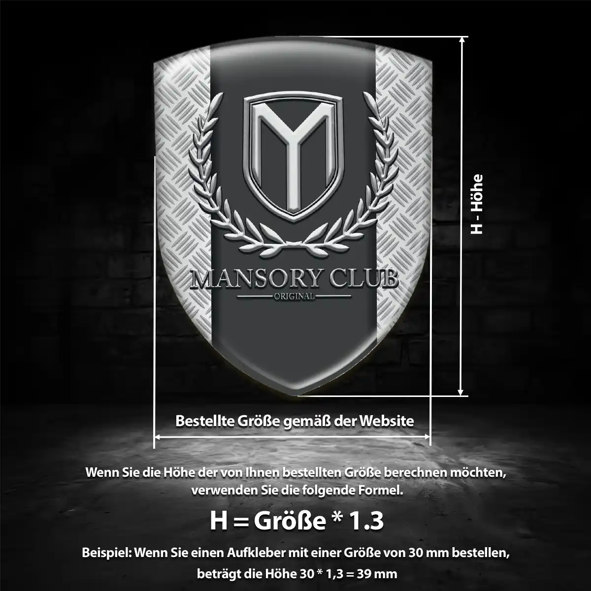 Mansory Silikon Aufkleber Wappen Luxus-Edition