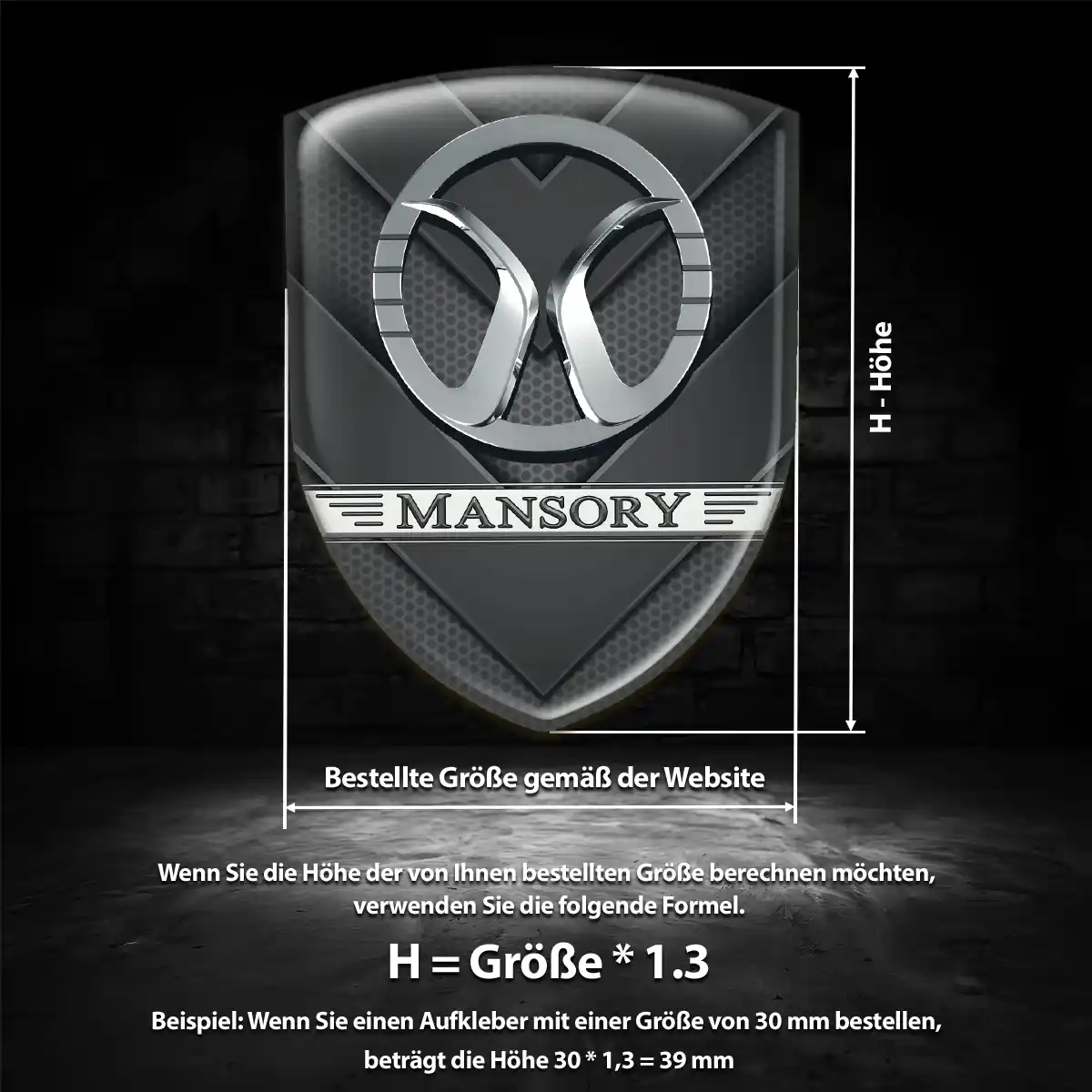 Mansory Silikon Aufkleber Wappen Premiumqualität