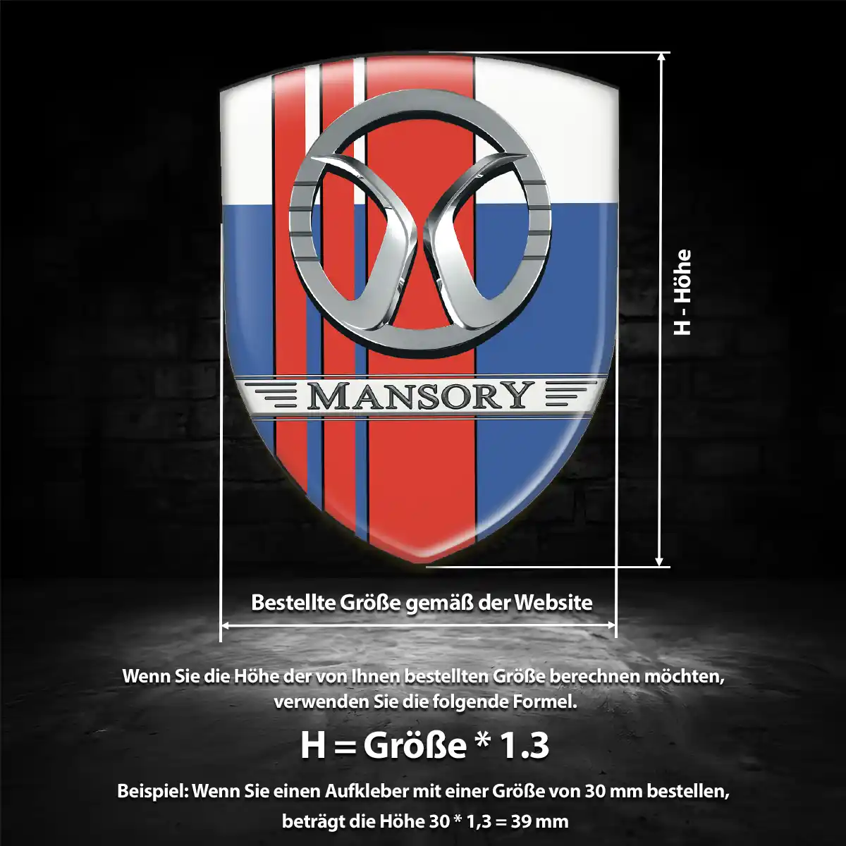 Mansory Silikon Aufkleber Wappen Stilvolles Design