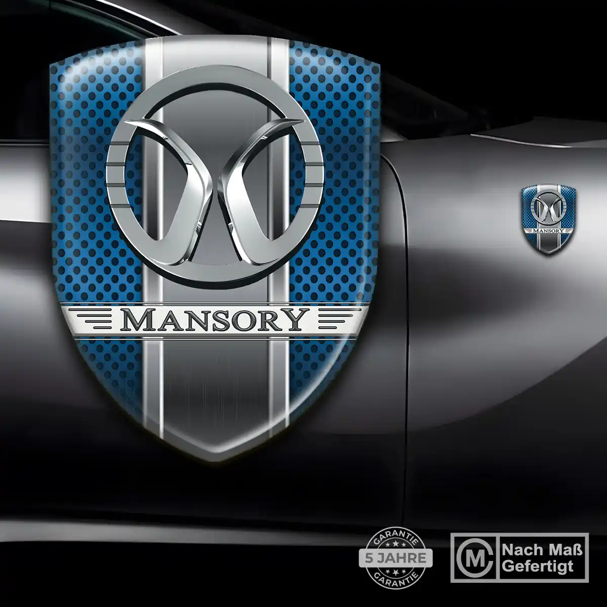 Mansory Silikon Aufkleber Wappen Tuningfahrzeug