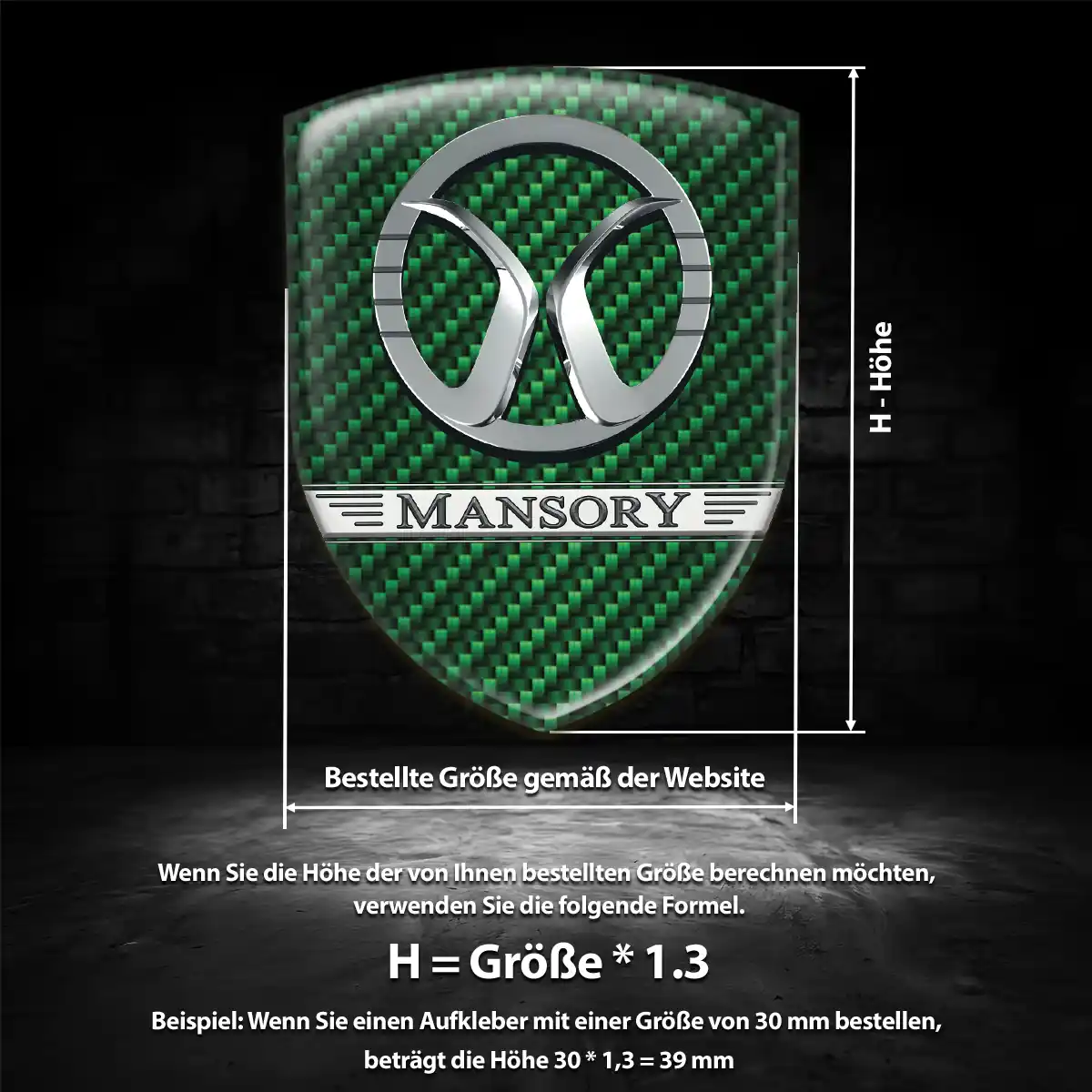 Mansory Wappen Aufkleber Auto Hochwertiges Harz