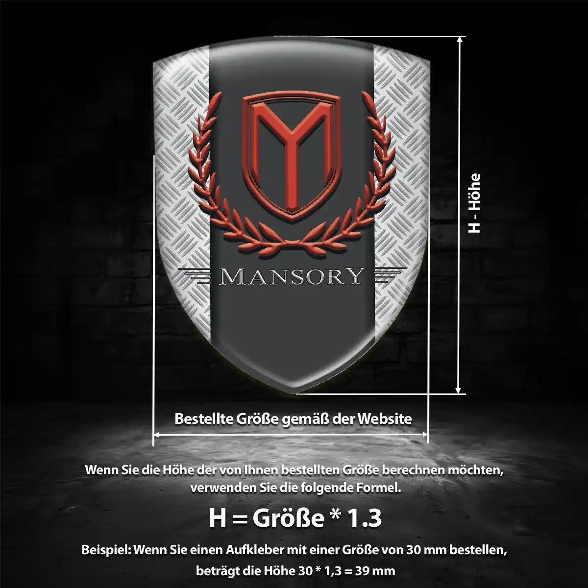 Mansory Wappen Aufkleber Auto Tuningfahrzeug