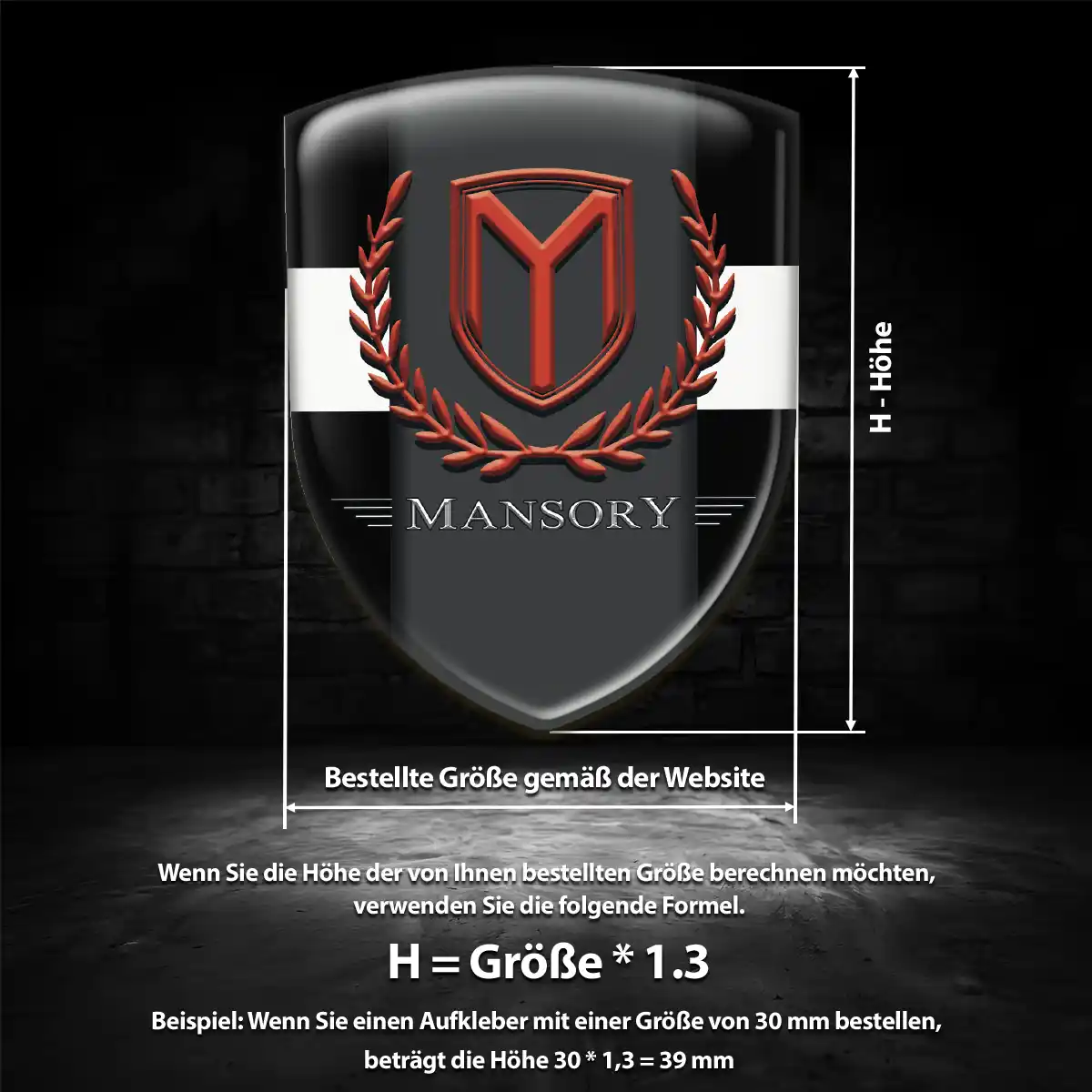 Mansory Wappen Aufkleber Emblem Auto Limitierte Auflage