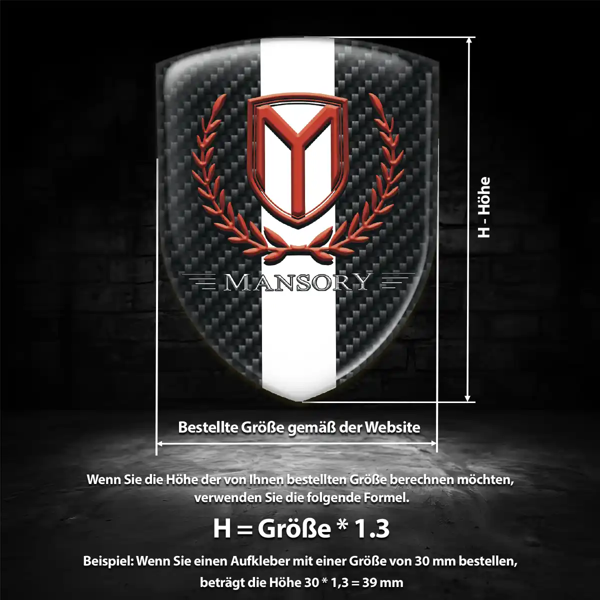 Mansory Wappen Aufkleber Emblem Edles Design