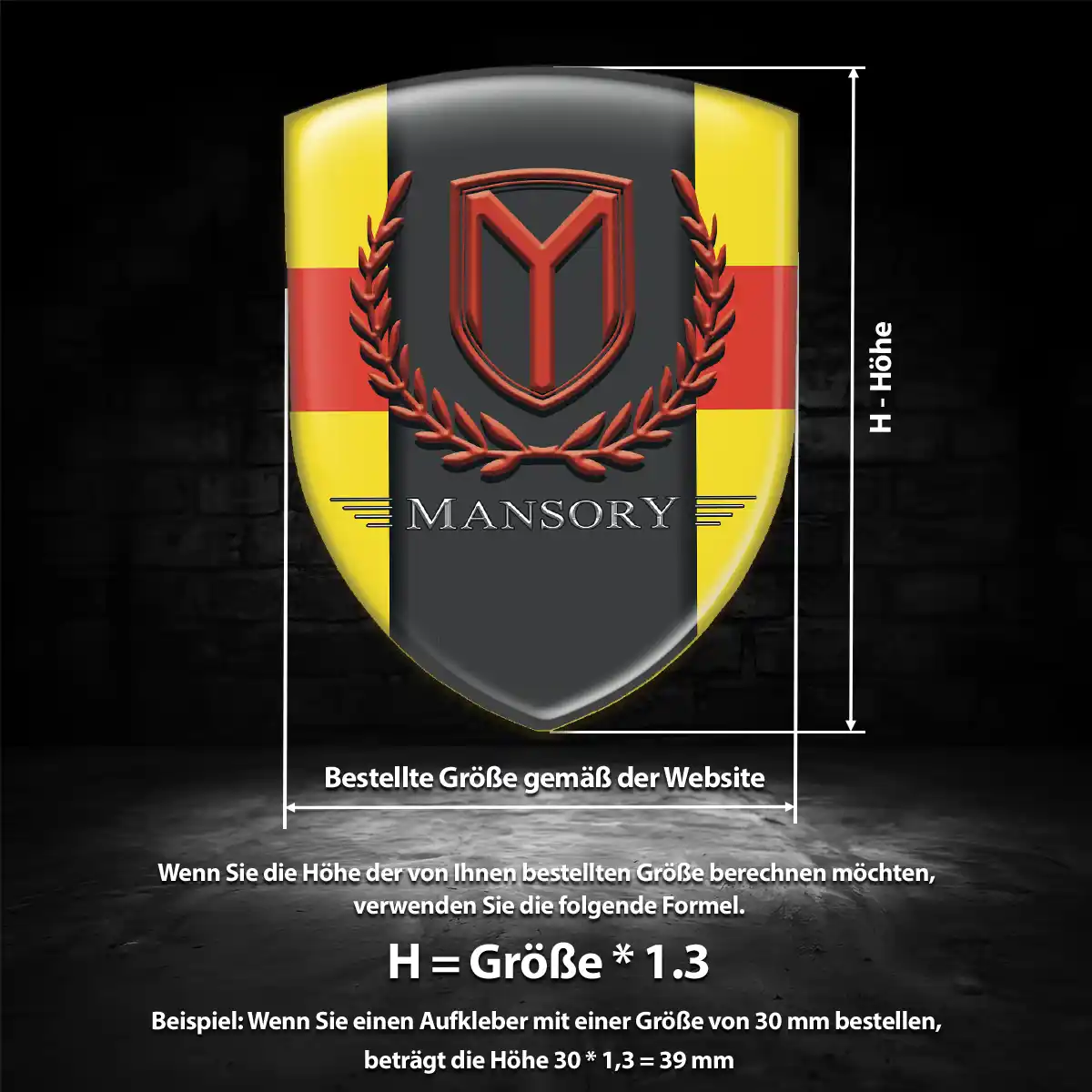 Mansory Wappen Aufkleber Emblem Exterieurdesign