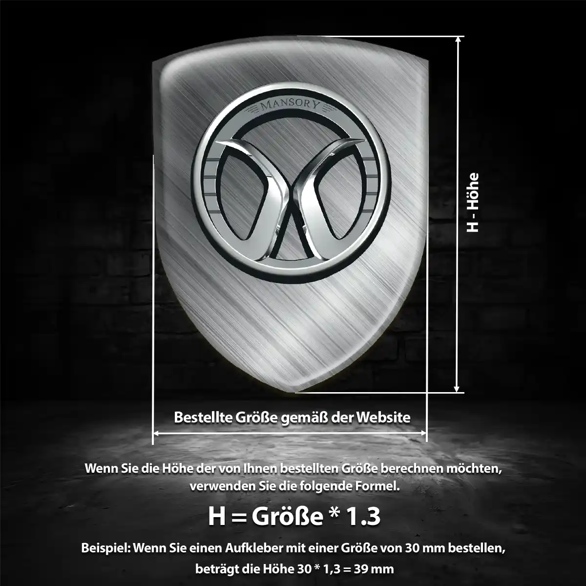 Mansory Wappen Aufkleber Emblem Hochwertiges Harz