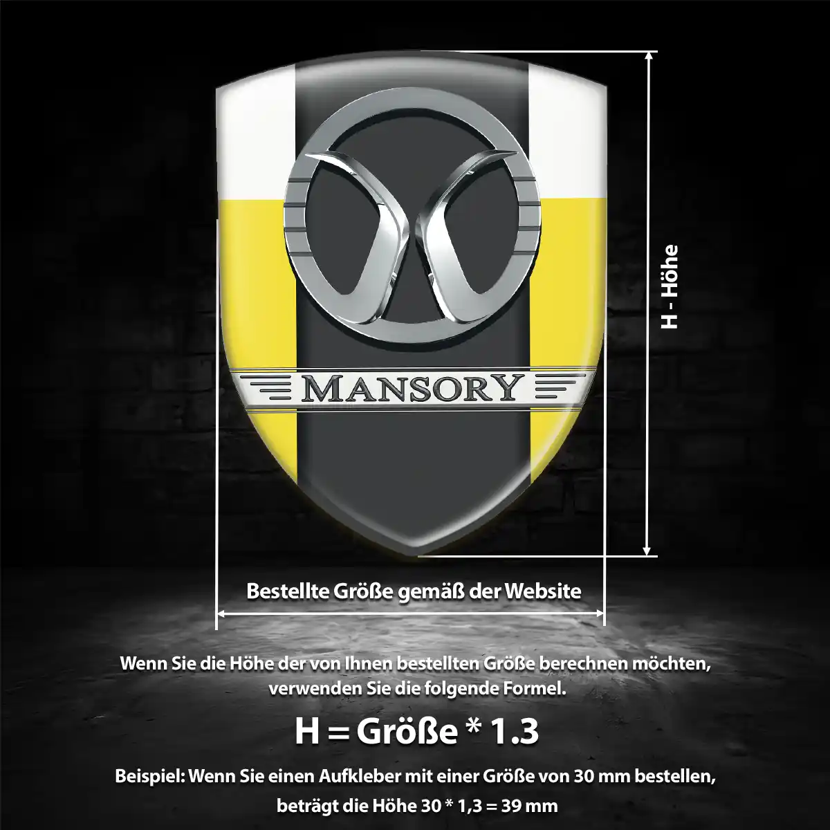 Mansory Wappen Aufkleber Emblem Hohe Qualität