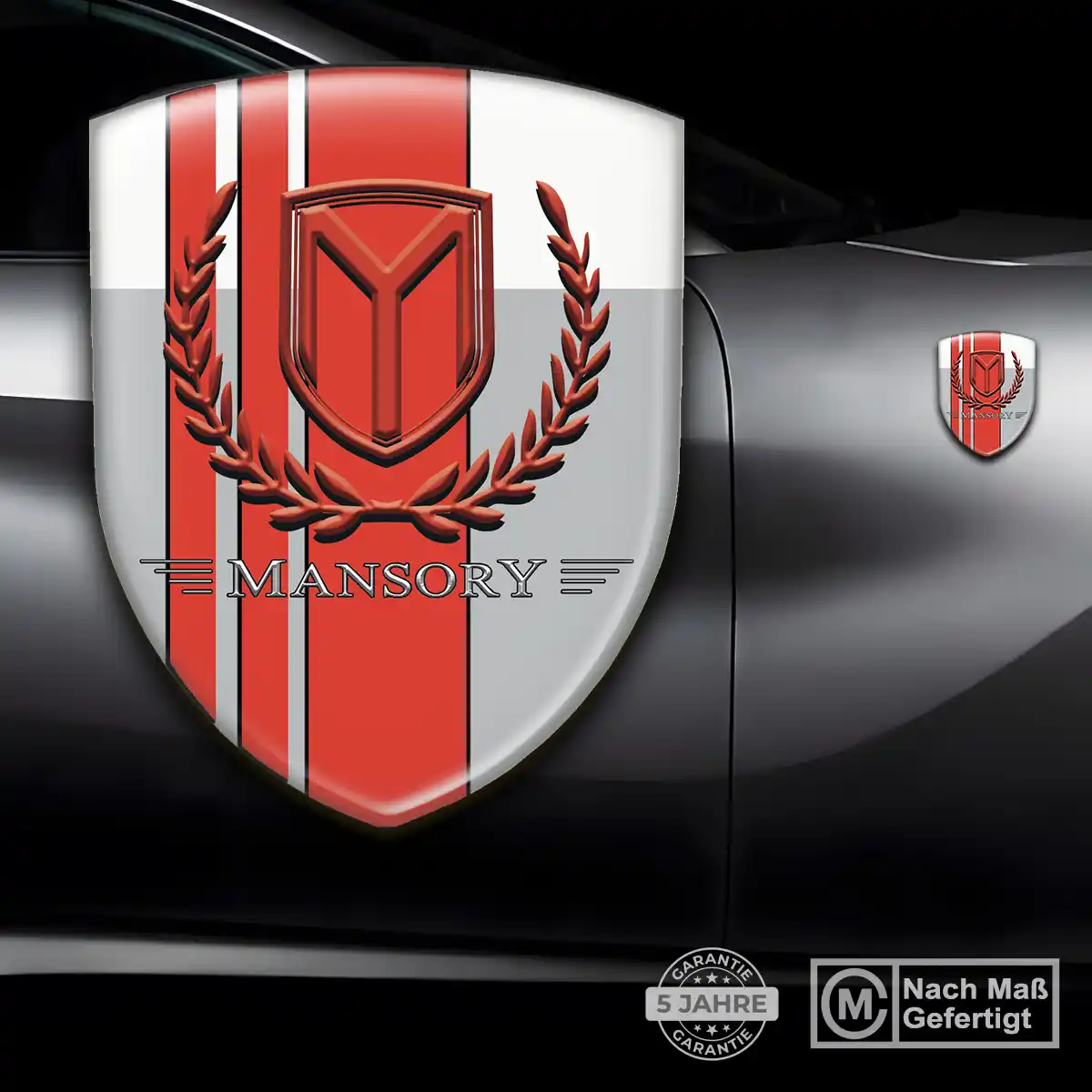 Mansory Wappen Aufkleber Emblem Interieurdesign
