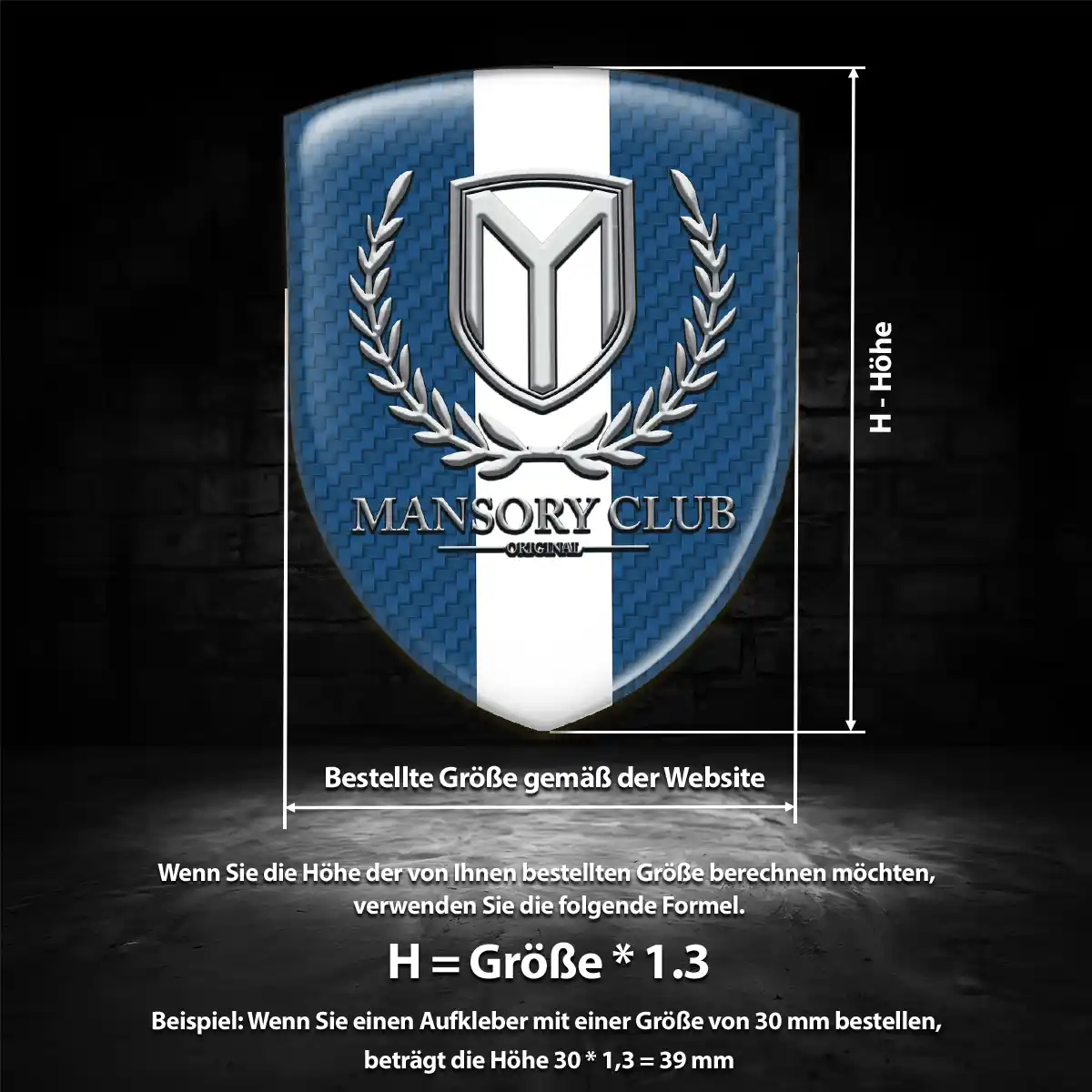 Mansory Wappen Aufkleber Emblem Limitierte Auflage