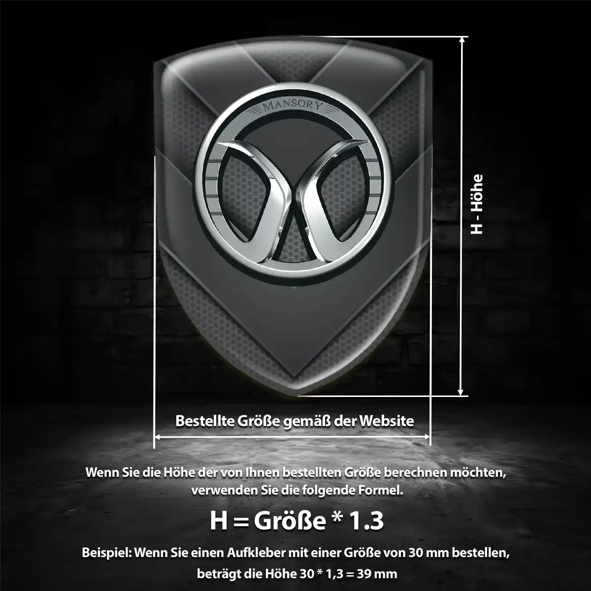 Mansory Wappen Aufkleber Emblem Luxus-Edition