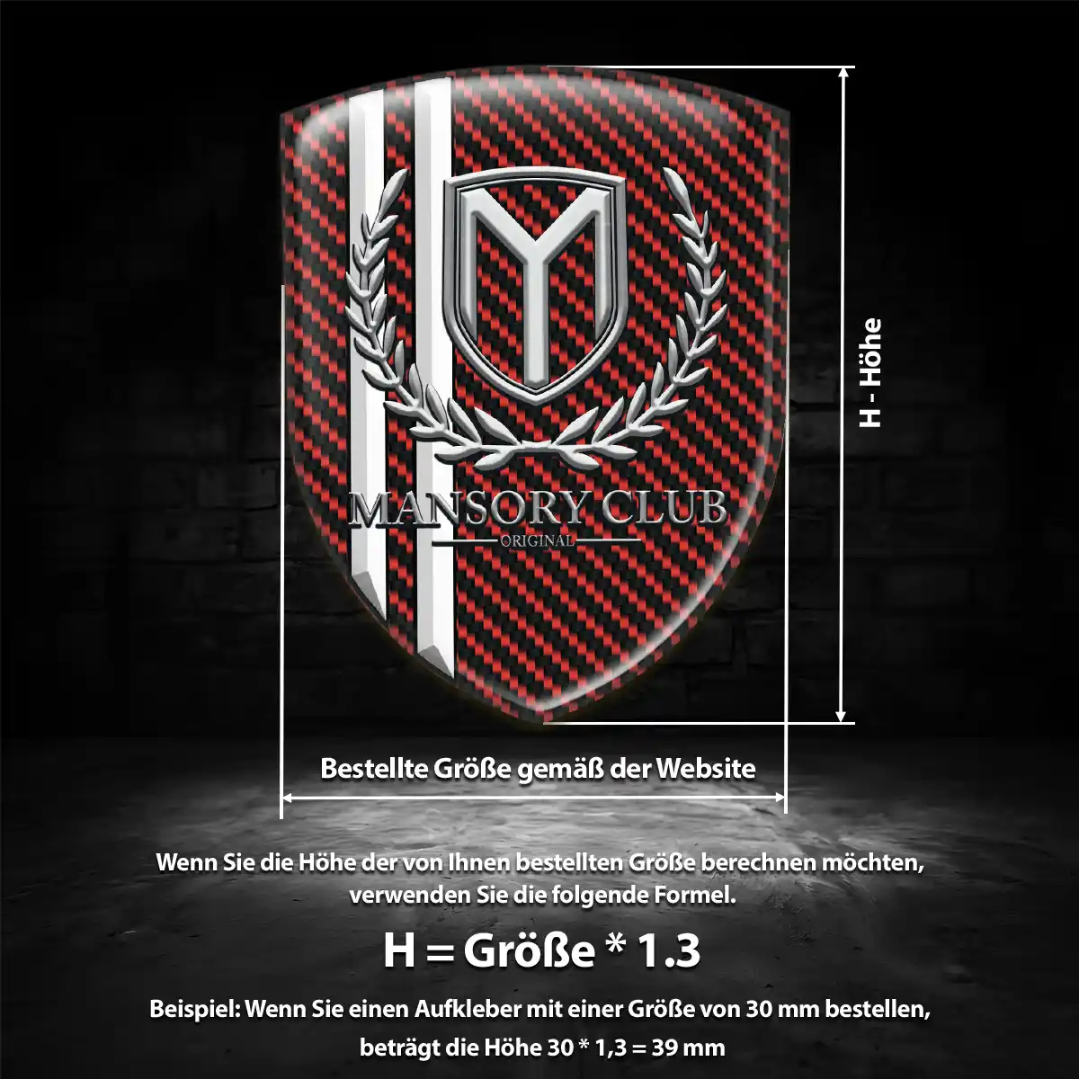 Mansory Wappen Aufkleber Emblem Markenedition