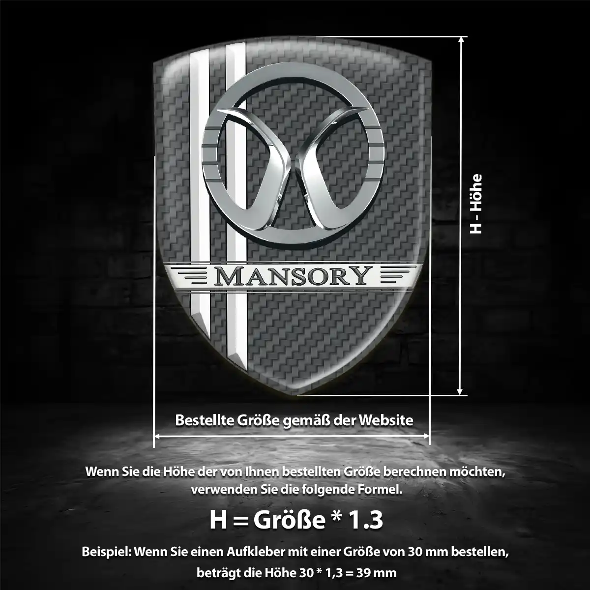 Mansory Wappen Aufkleber Emblem Premium-Edition