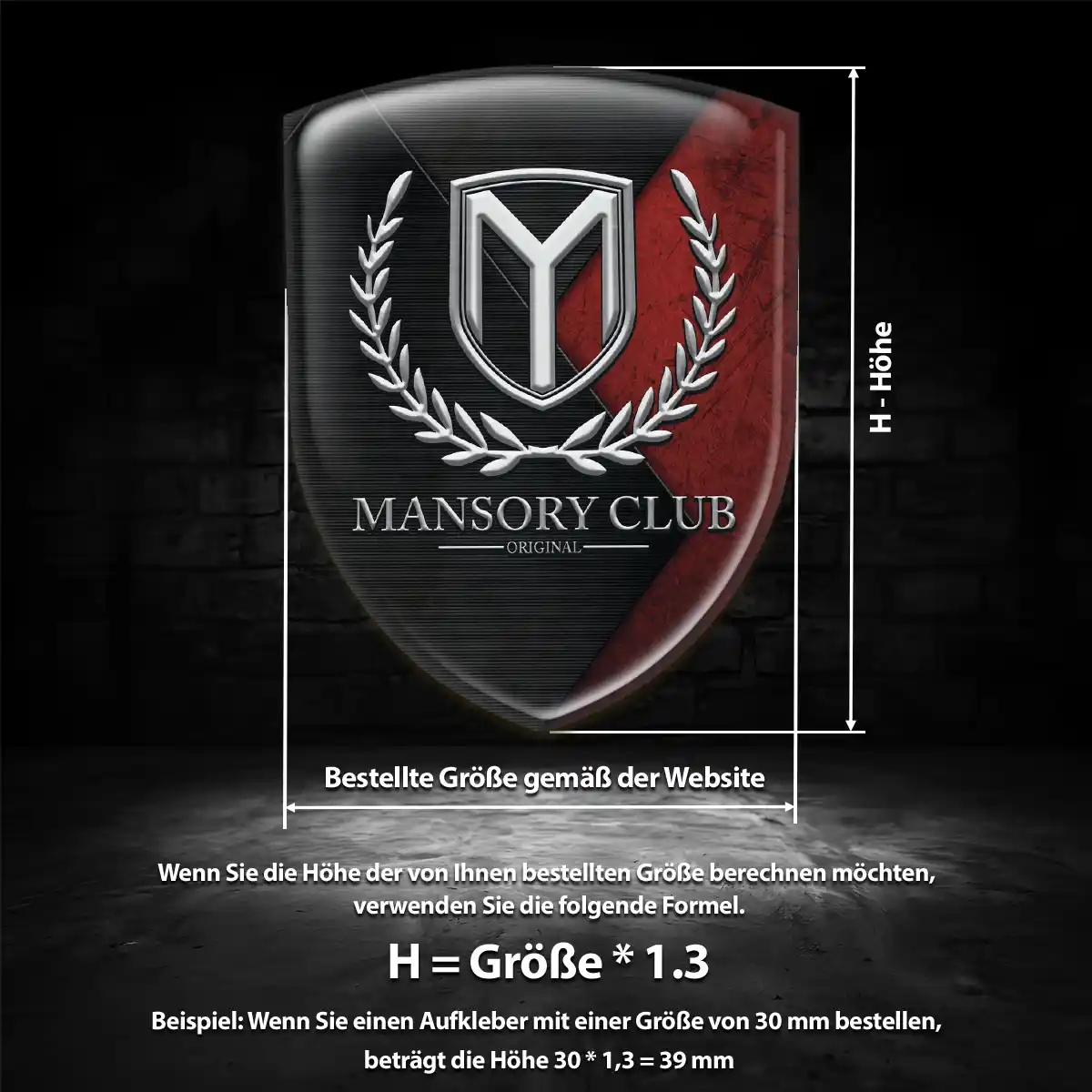 Mansory Wappen Aufkleber Emblem Tuningfahrzeug