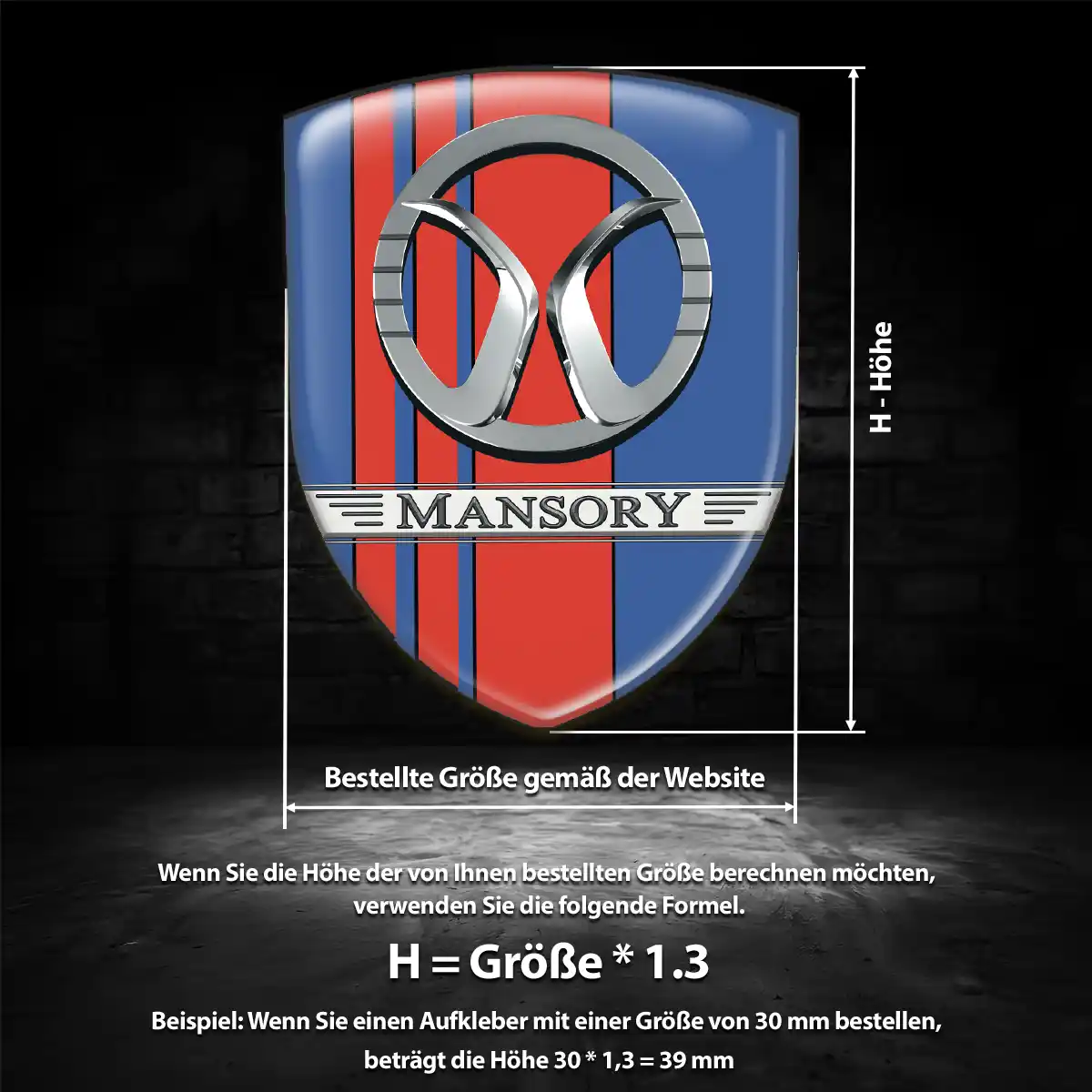 Mansory Wappen Aufkleber Hochwertiges Harz