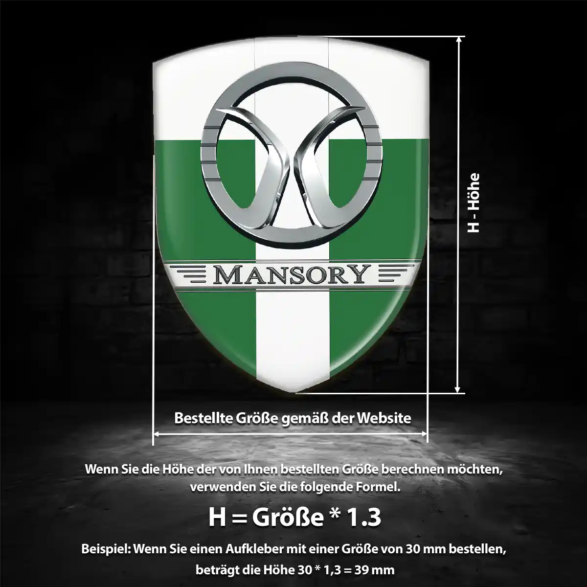 Mansory Wappen Aufkleber Interieurdesign