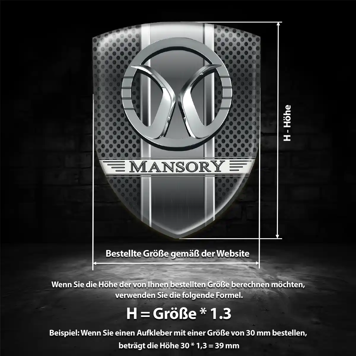 Mansory Wappen Aufkleber Tuningfahrzeug