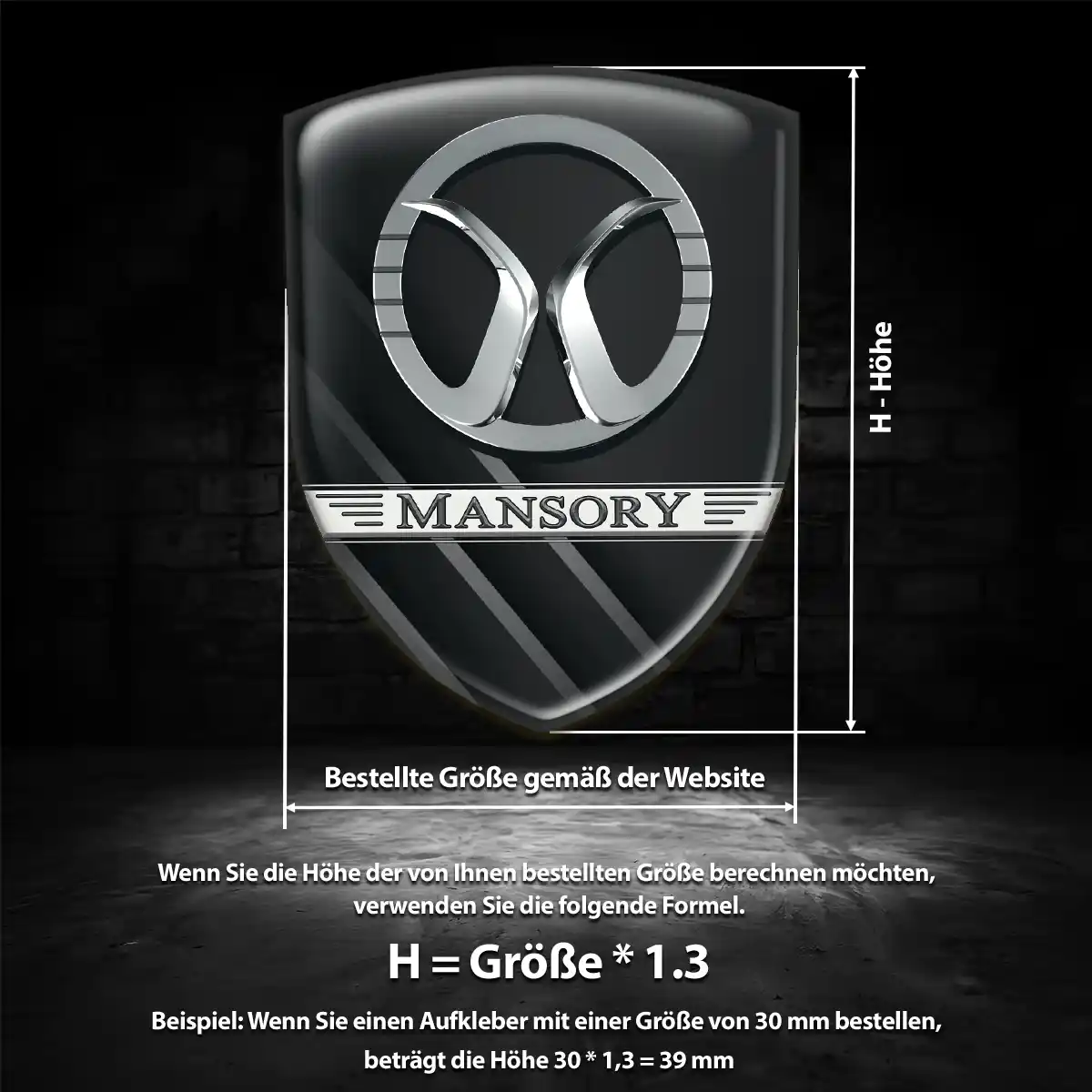 Mansory Wappen Emblem Aufkleber Auto Elegantes Design