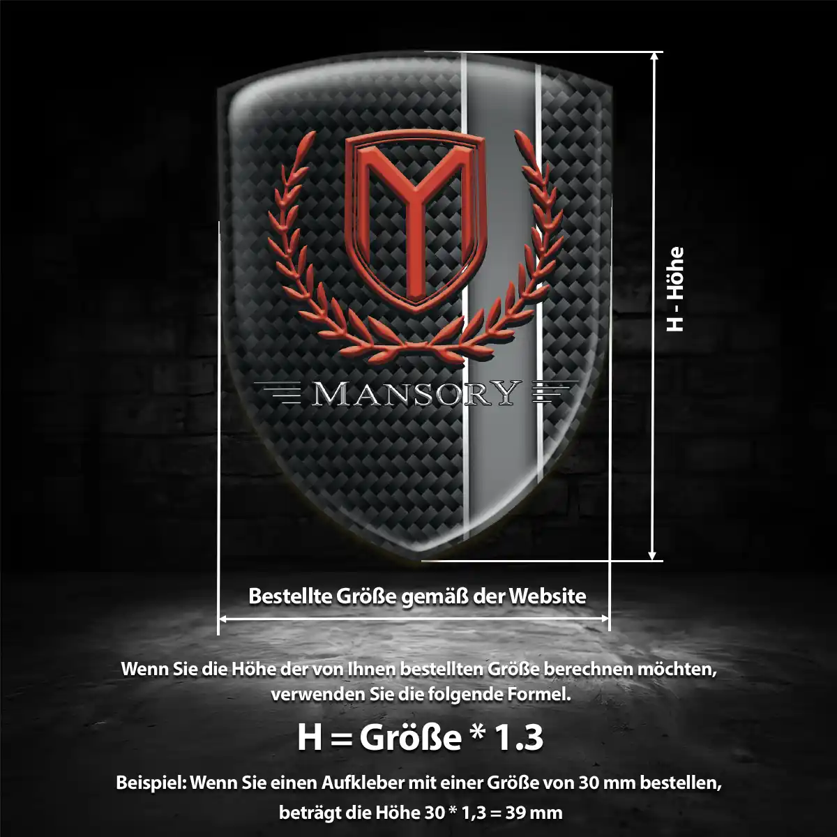 Mansory Wappen Emblem Aufkleber Auto Hochwertiges Harz