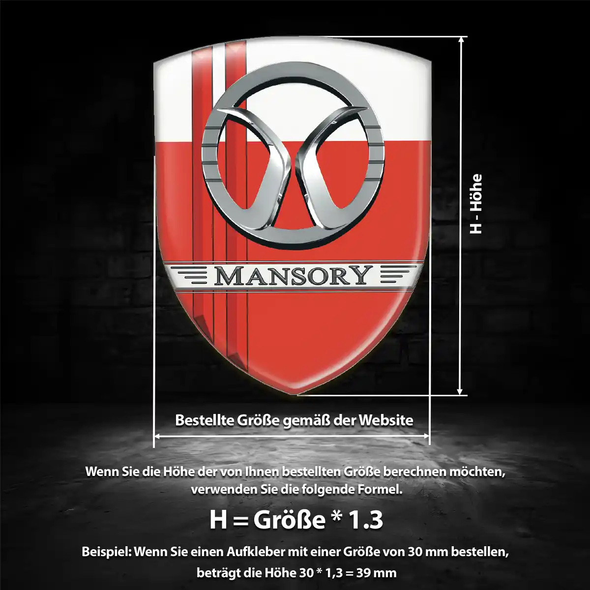 Mansory Wappen Emblem Aufkleber Auto Hohe Qualität