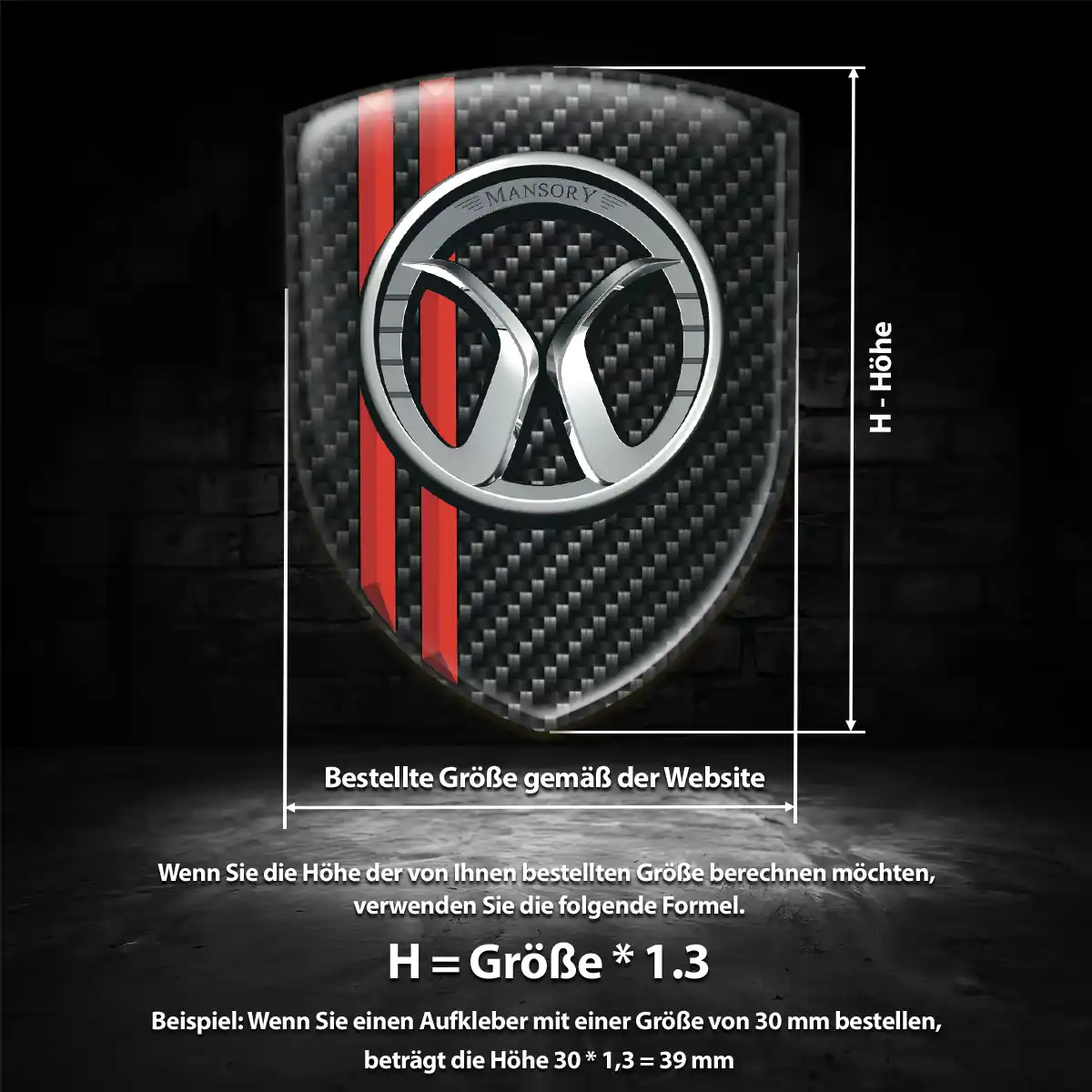 Mansory Wappen Emblem Aufkleber Auto Interieurdesign
