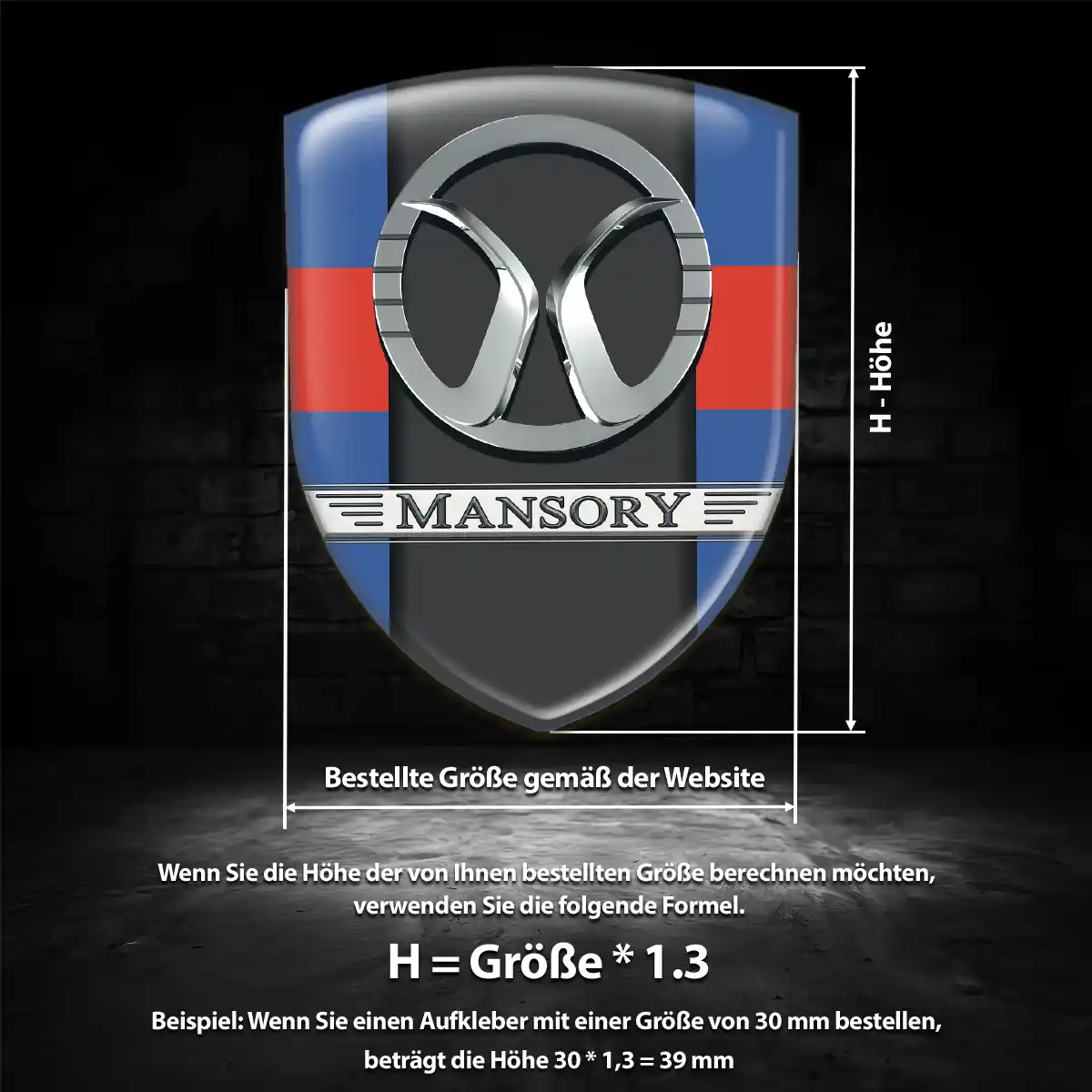 Mansory Wappen Emblem Aufkleber Auto Luxus-Edition