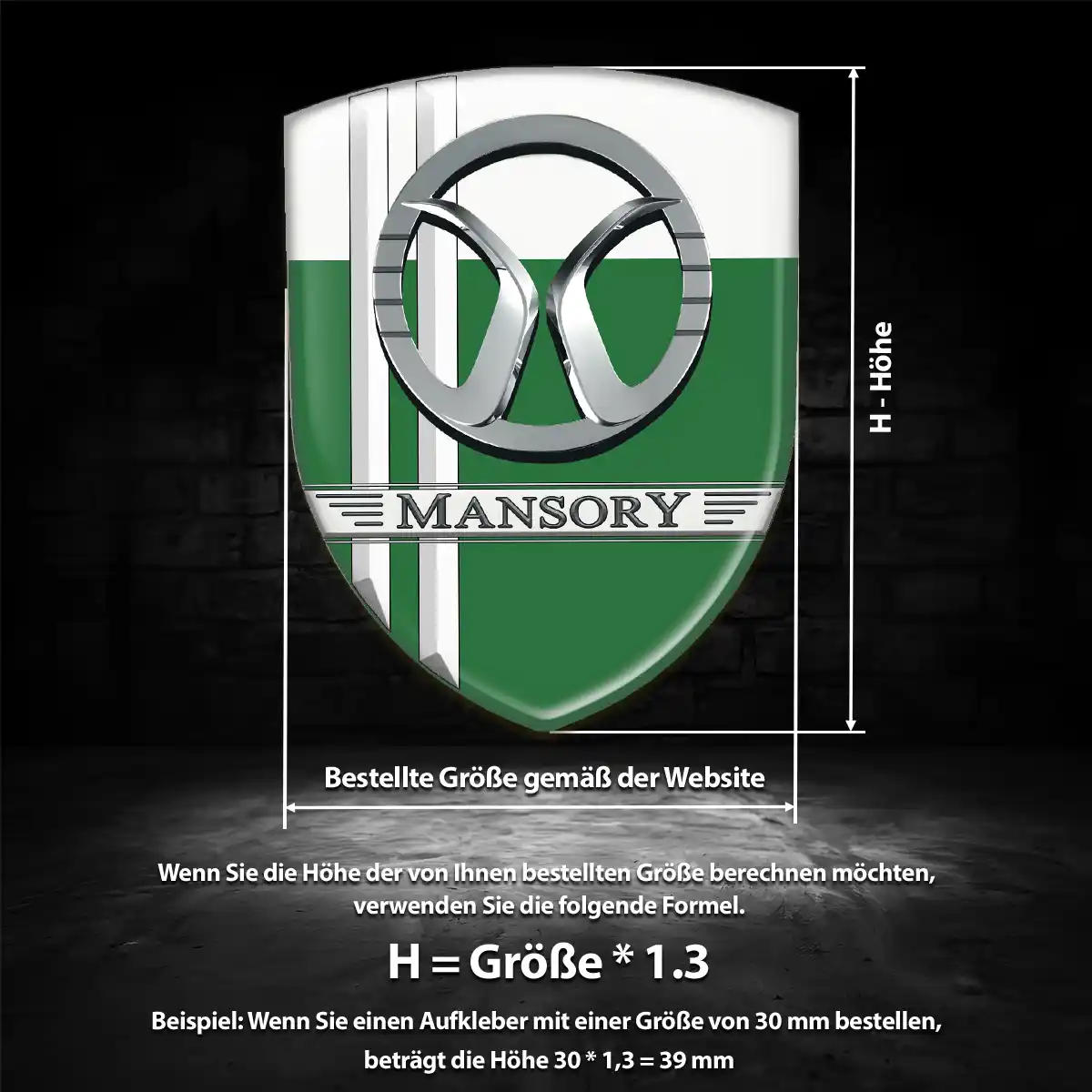 Mansory Wappen Emblem Aufkleber Auto Premiumqualität