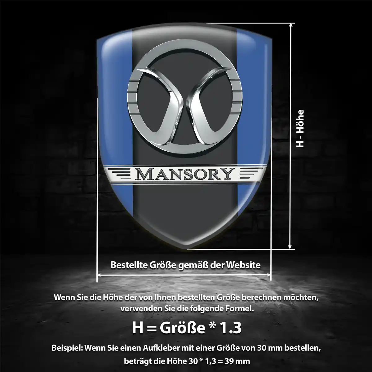 Mansory Wappen Emblem Aufkleber Edles Design