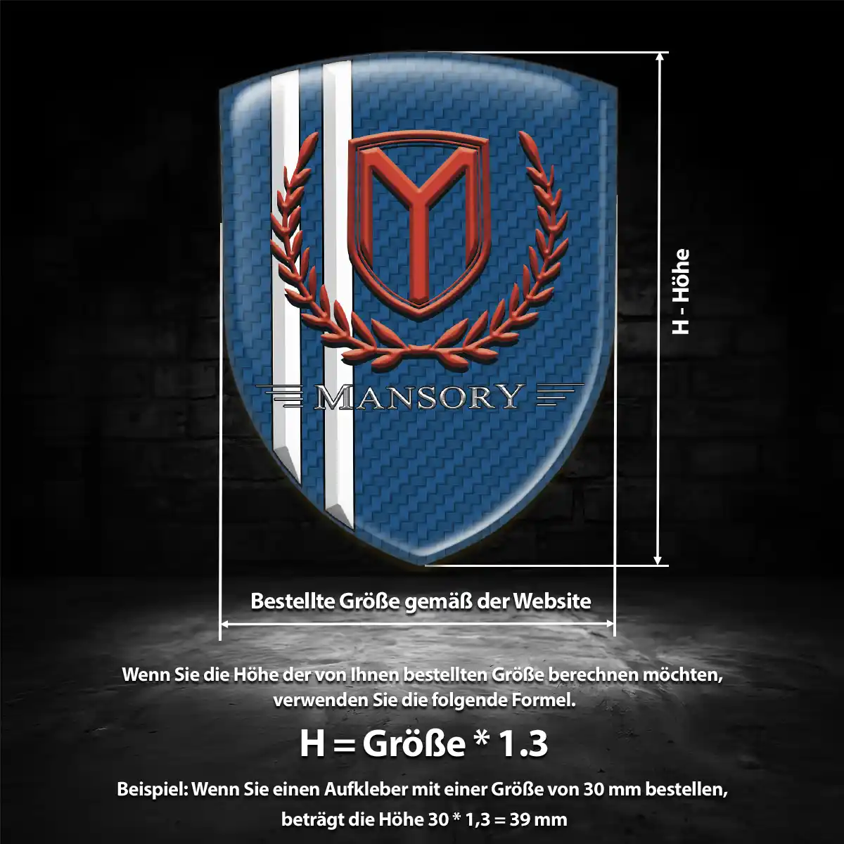 Mansory Wappen Emblem Aufkleber Exterieurdesign