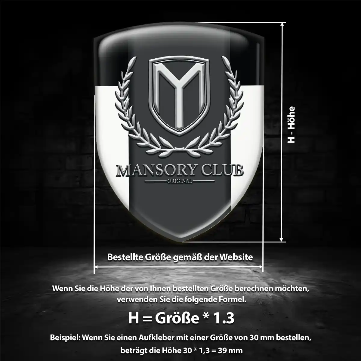 Mansory Wappen Emblem Aufkleber Hochwertiges Harz