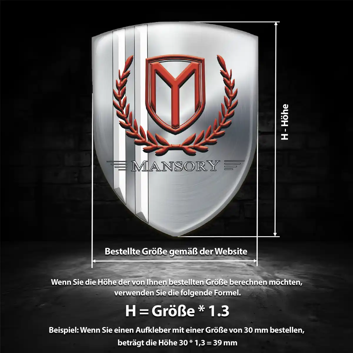 Mansory Wappen Emblem Aufkleber Hohe Qualität