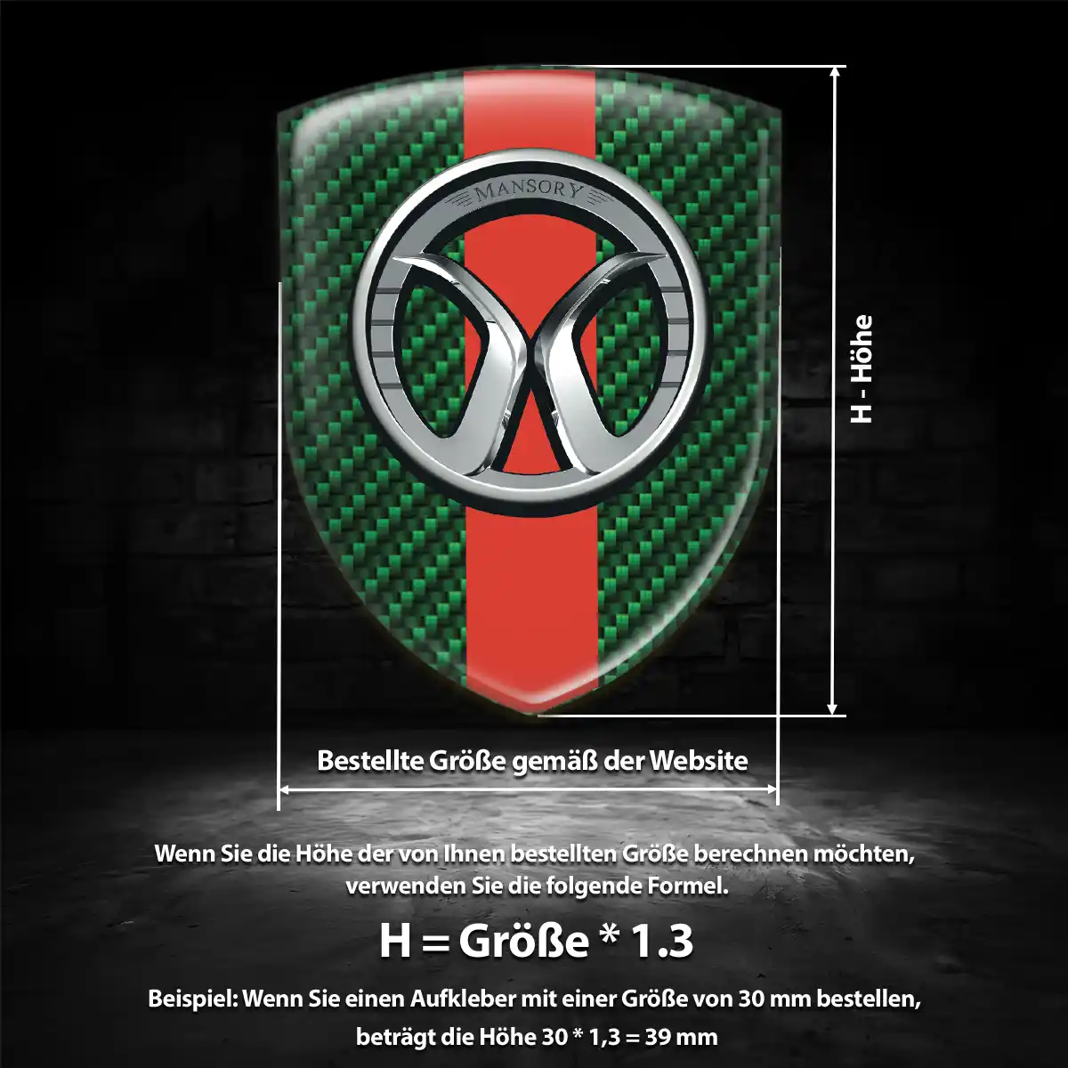 Mansory Wappen Emblem Aufkleber Limitierte Auflage