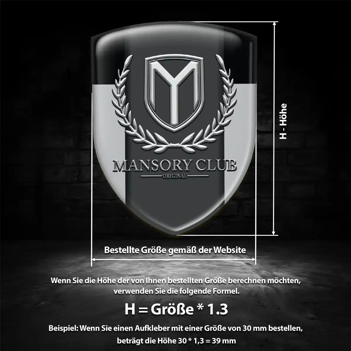 Mansory Wappen Emblem Aufkleber Luxus-Edition