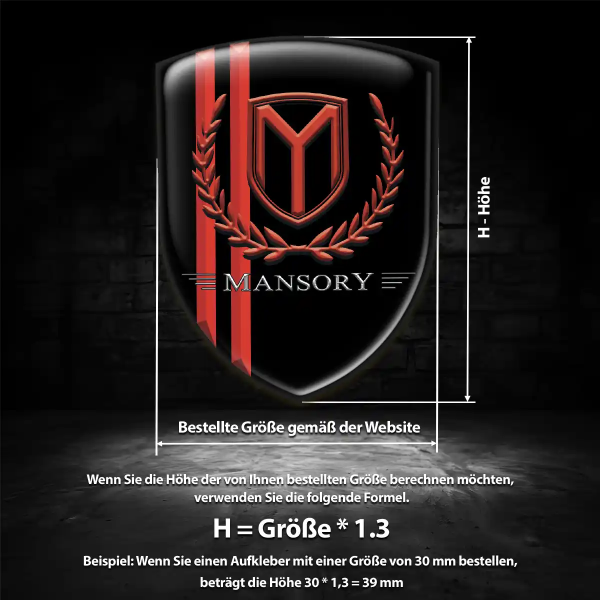 Mansory Wappen Emblem Aufkleber Markenedition