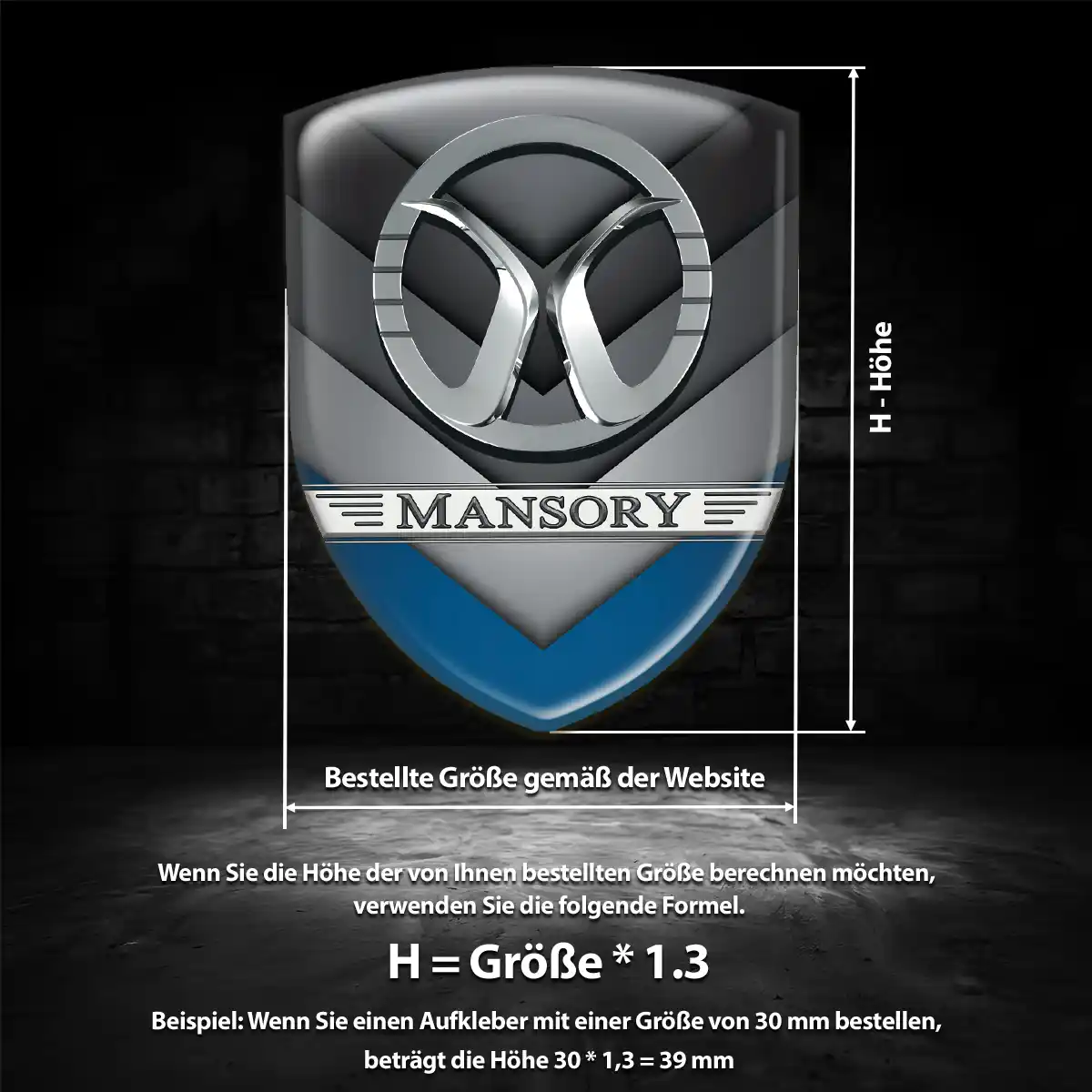 Mansory Wappen Emblem Aufkleber Premium-Edition
