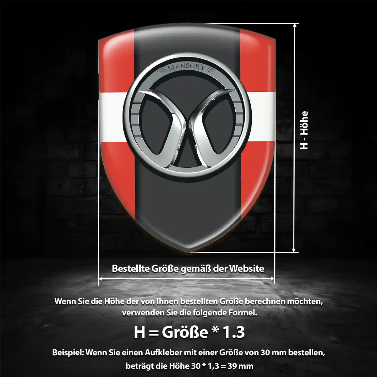 Mansory Wappen Emblem Aufkleber Stilvolles Design