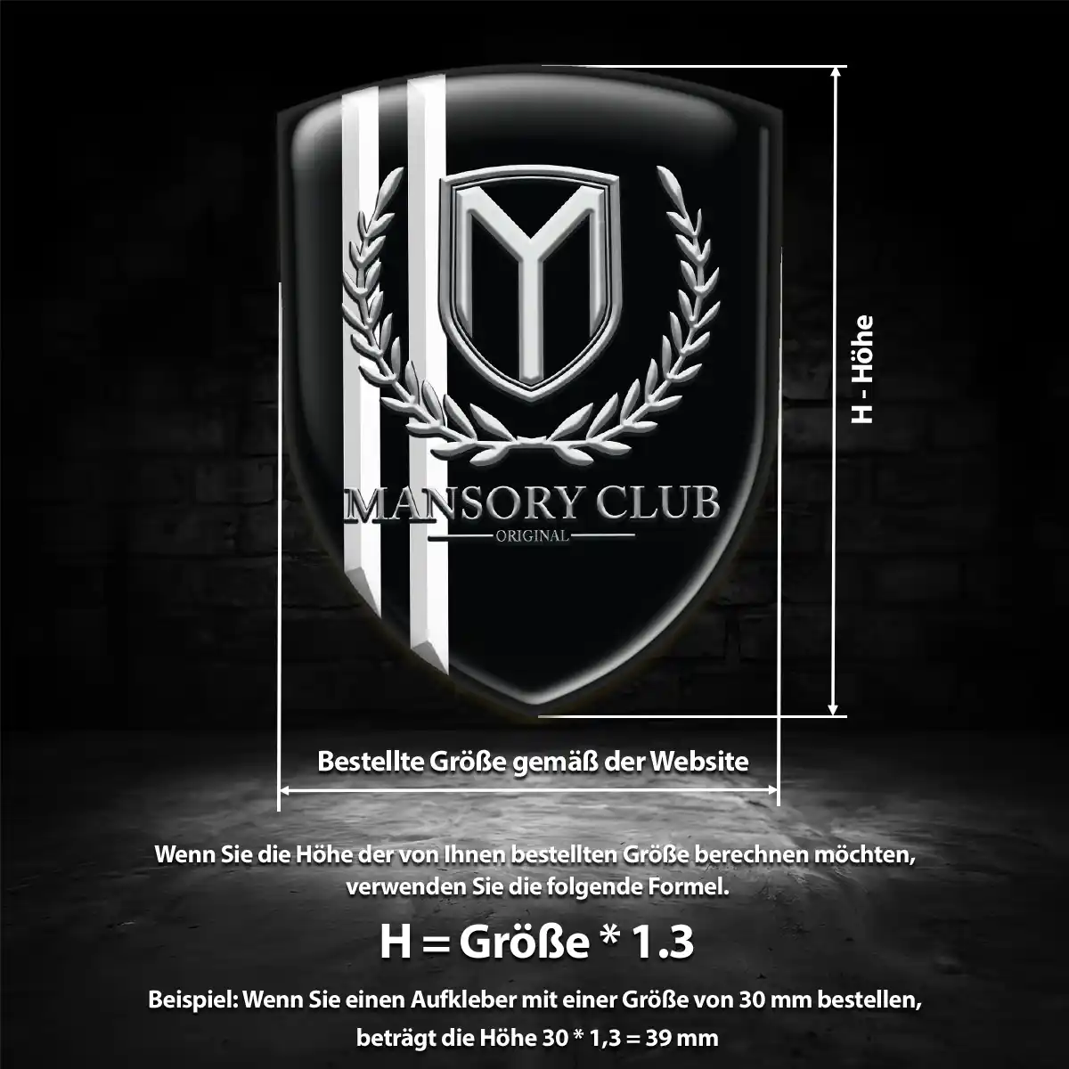 Mansory Wappen Emblem Auto Hochwertiges Harz