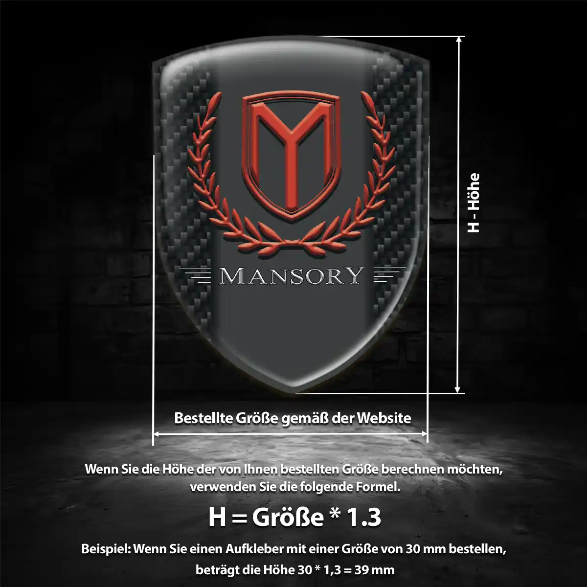 Mansory Wappen Emblem Auto Interieurdesign