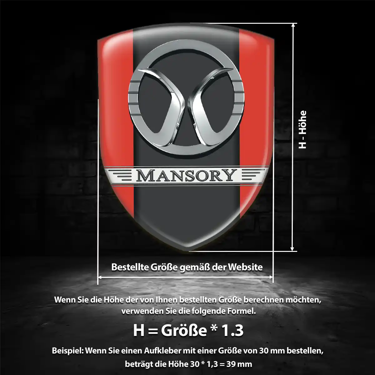 Mansory Wappen Emblem Auto Markenedition
