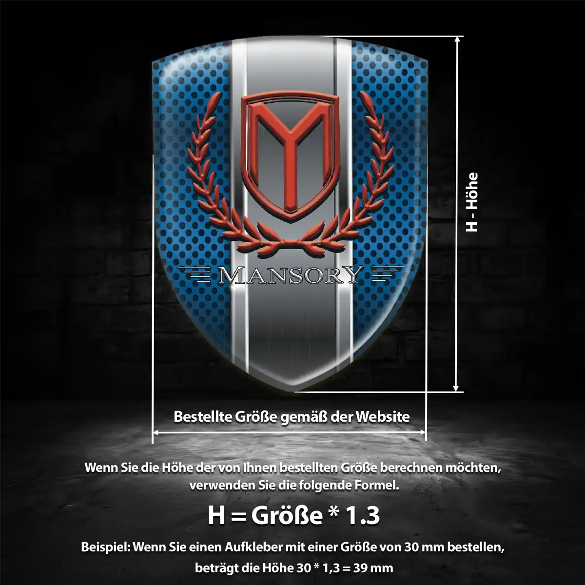 Mansory Wappen Emblem Auto Tuningfahrzeug