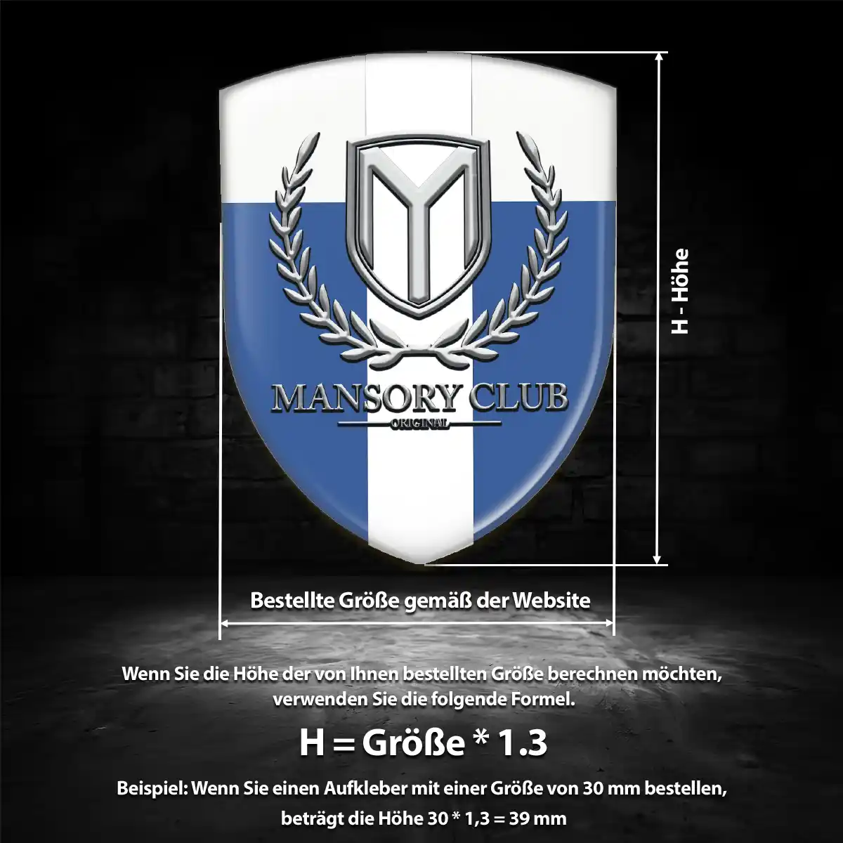 Mansory Wappen Emblem Hochwertiges Harz