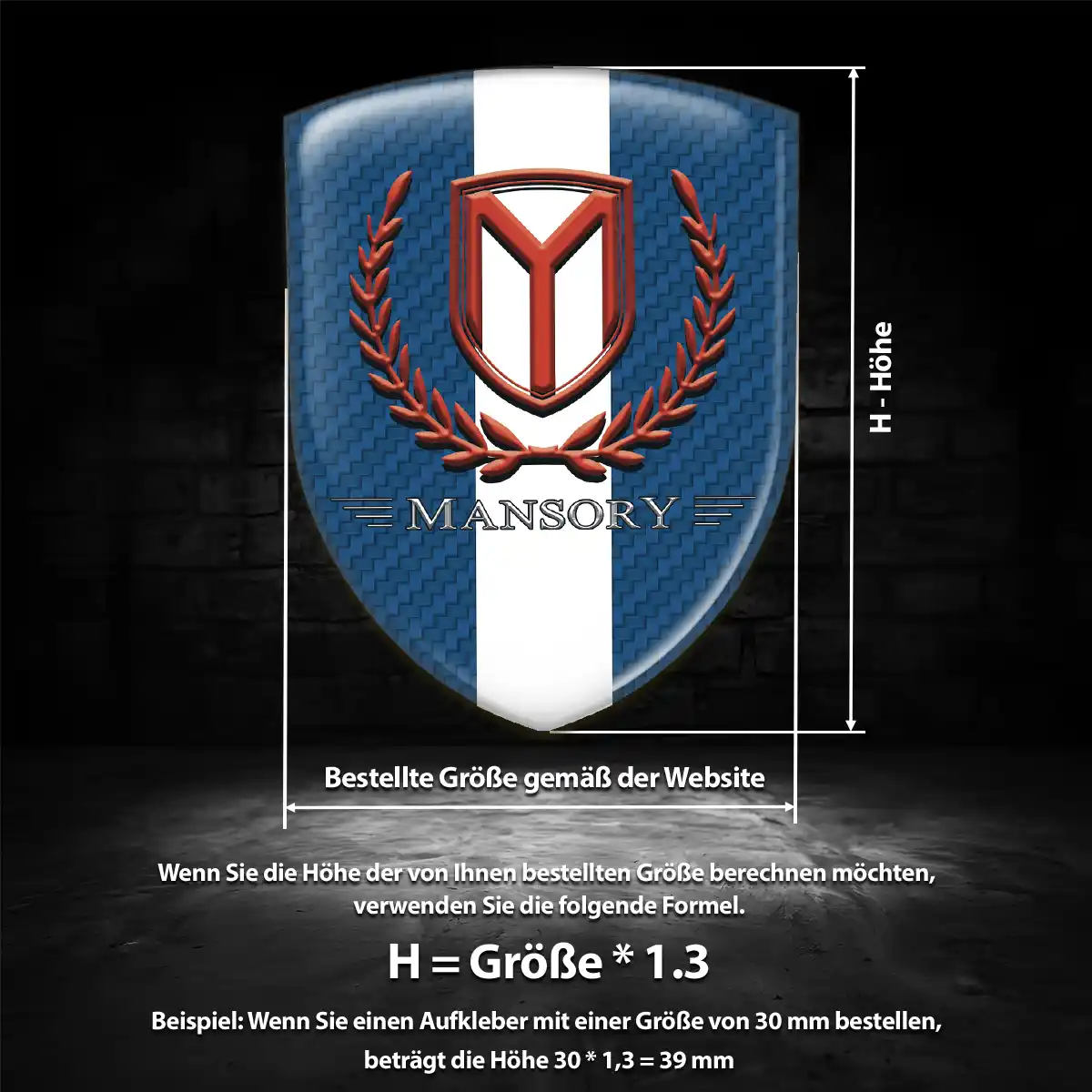 Mansory Wappen Emblem Tuningfahrzeug